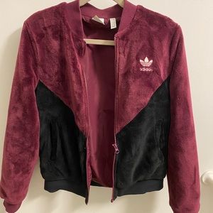 Adidas Cropped Bomber Style Jacket Size Small